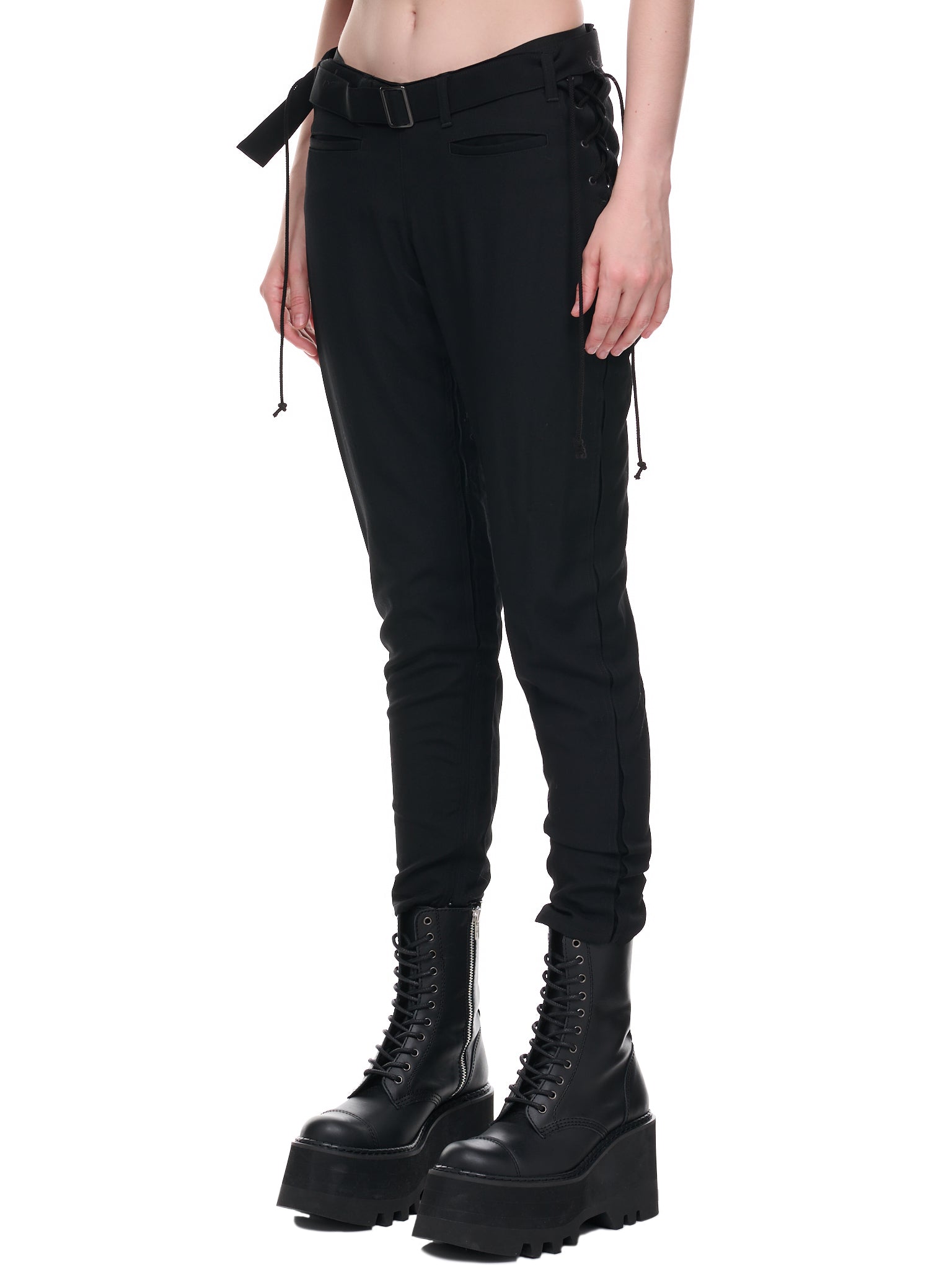 Lace-Up Trousers (FE-P10-100-1-BLACK)