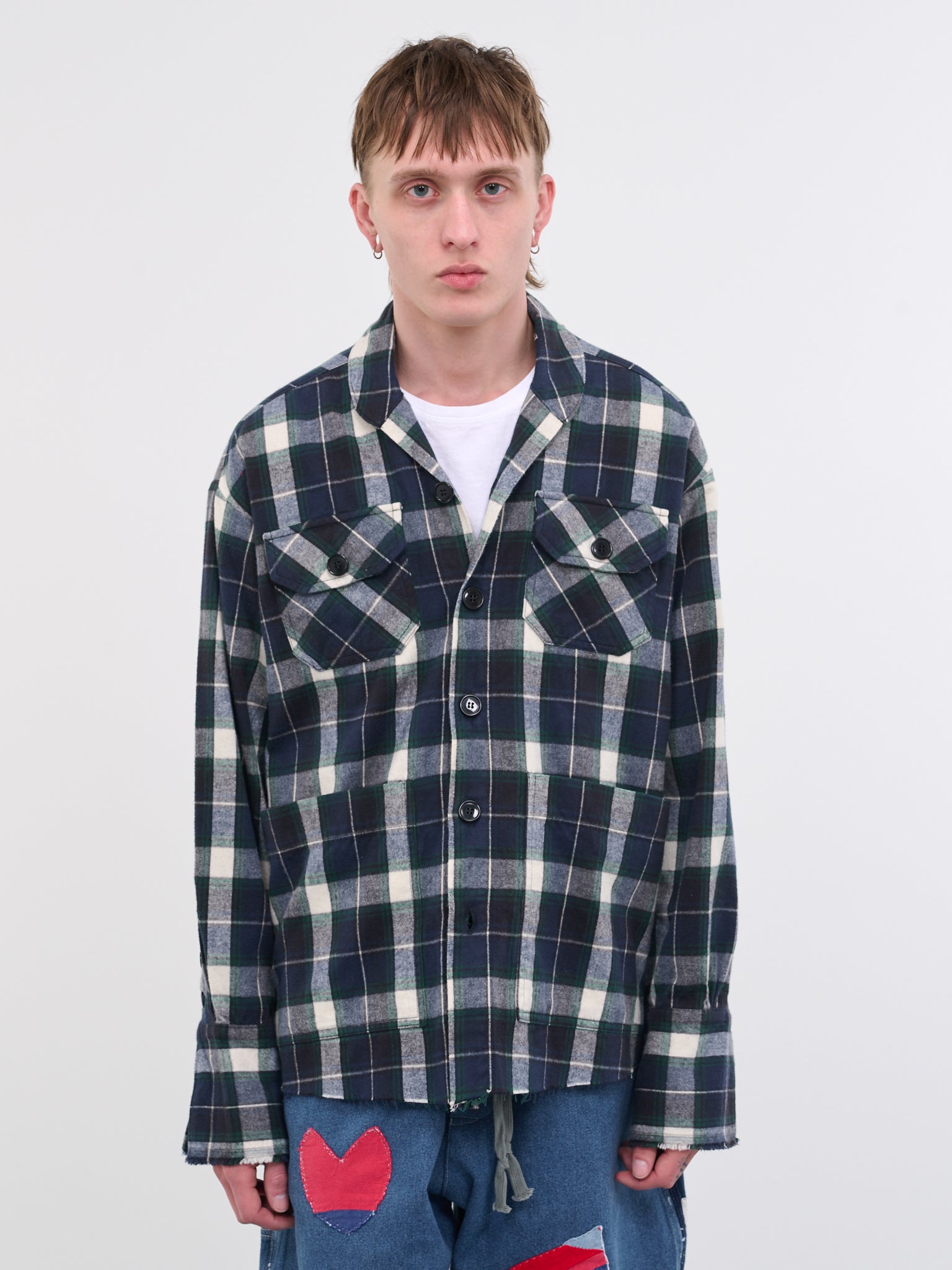 Plaid Studio Shirt (FM120-BLUE-GREEN-PLAID)