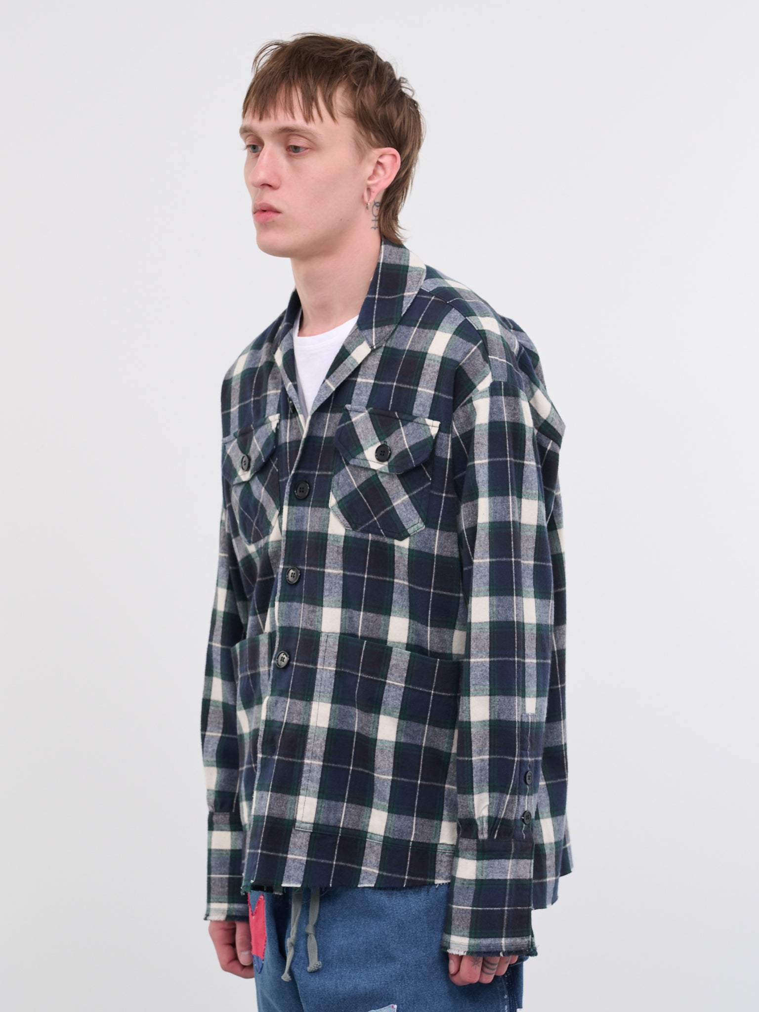 Plaid Studio Shirt (FM120-BLUE-GREEN-PLAID)