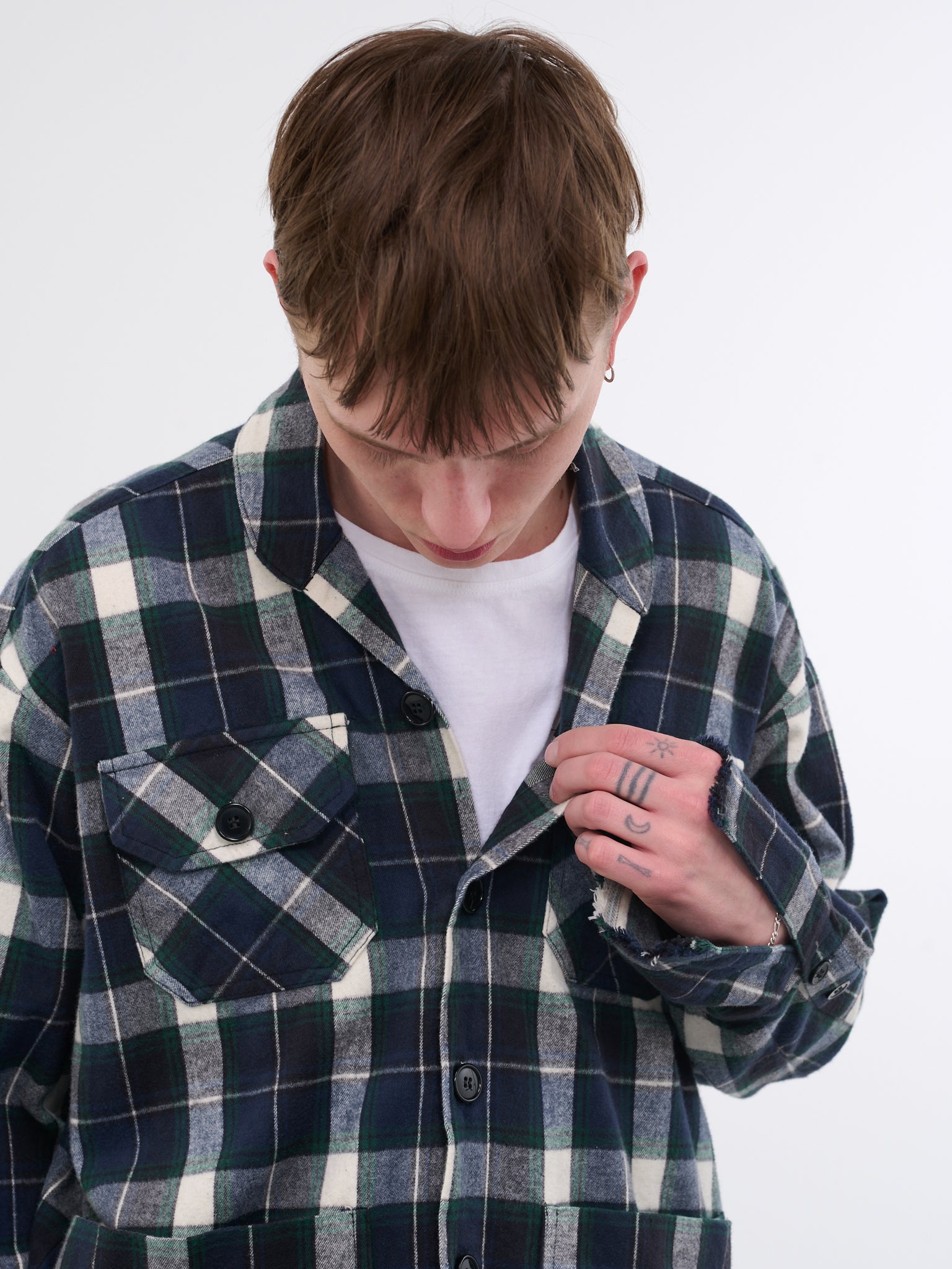 Plaid Studio Shirt (FM120-BLUE-GREEN-PLAID)