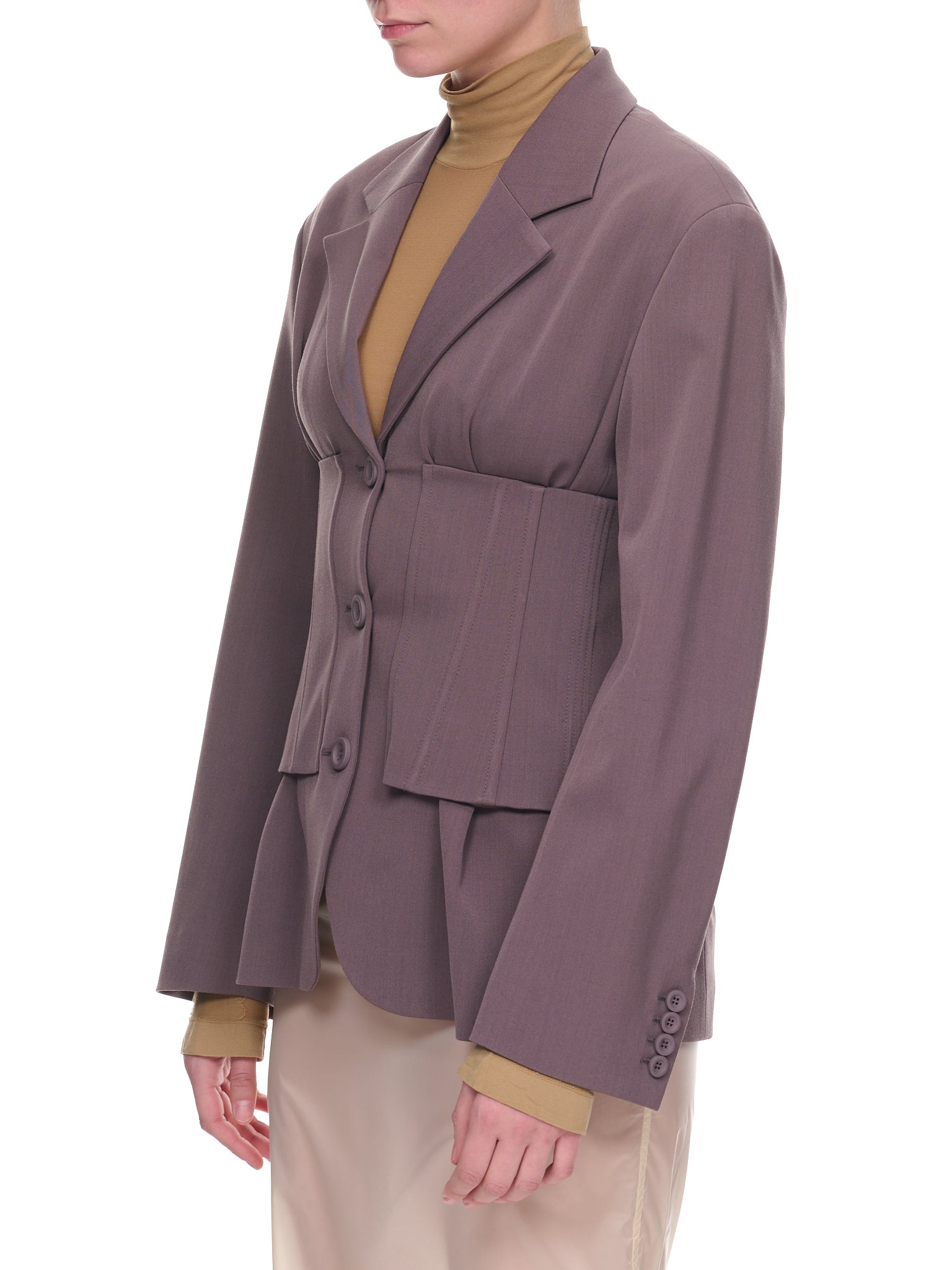 Corset Suit Jacket (FN-WN-SUIT000461-DOVE-PURPLE)