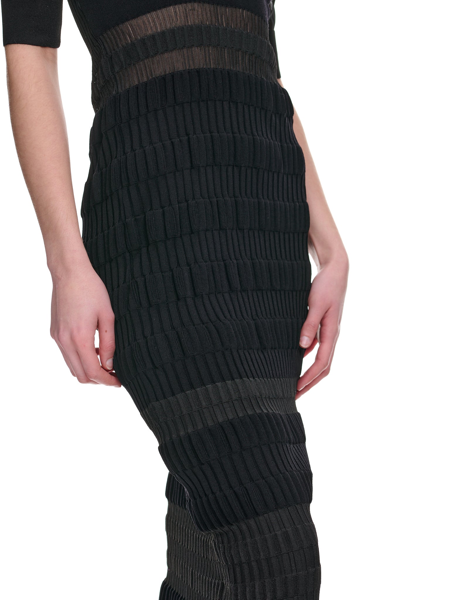 Stripe Knit Dress (FTC232-0701-BLACK)