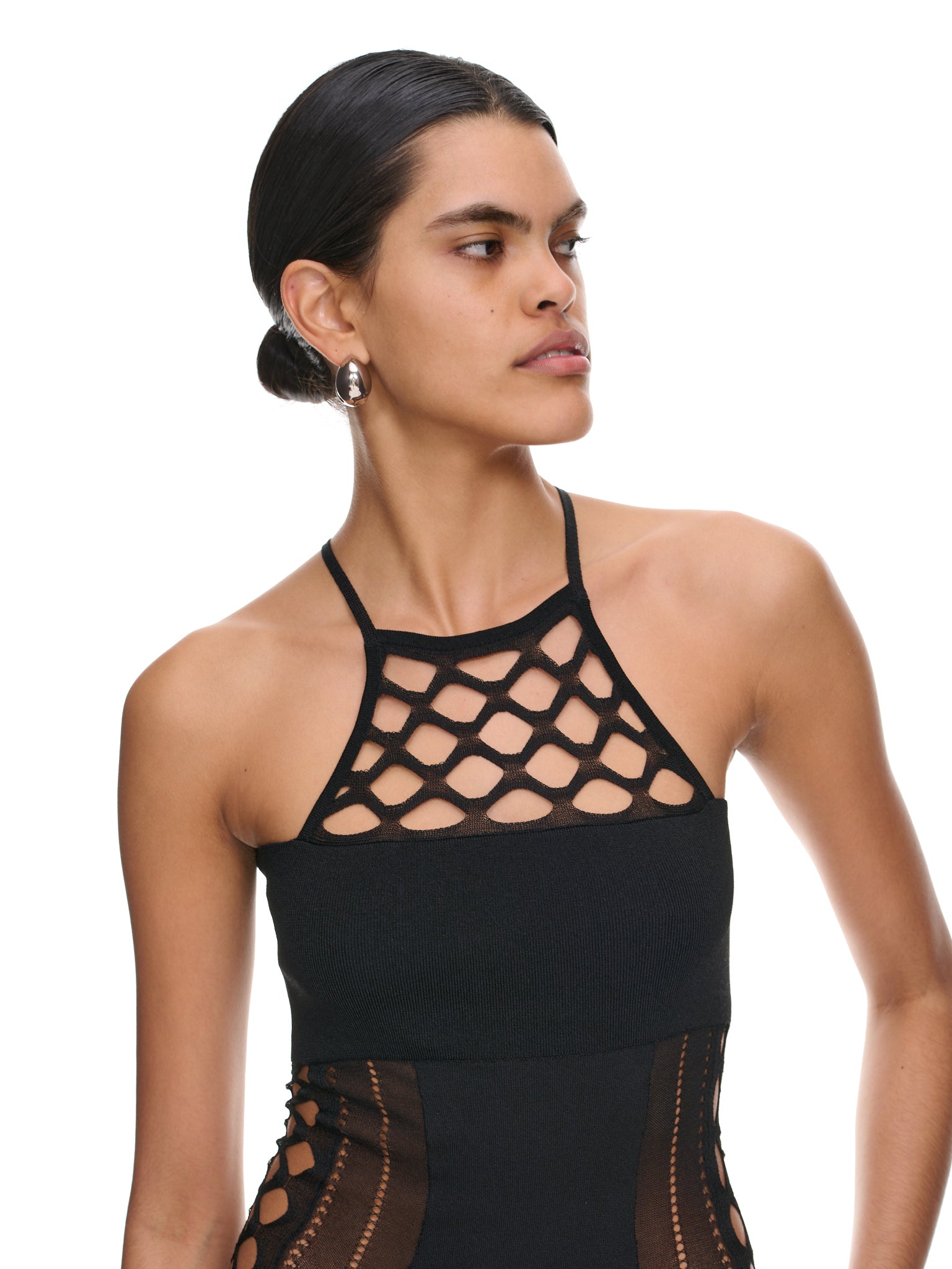 Hole Knit Bodysuit (FTC232-0705-BLACK)