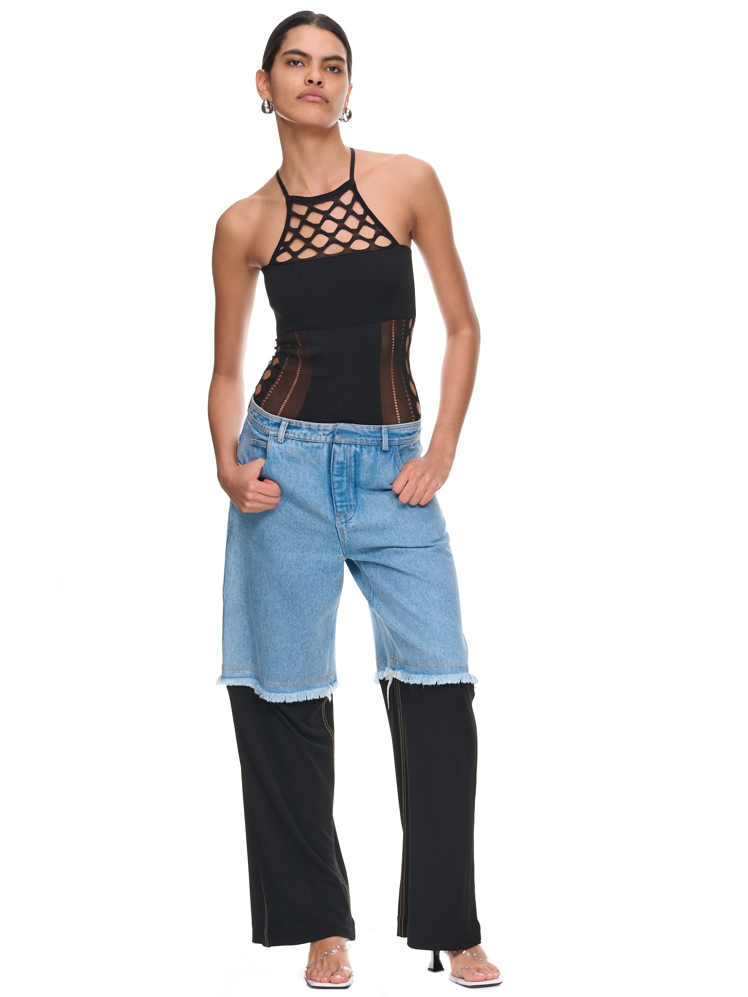 Hole Knit Bodysuit (FTC232-0705-BLACK)