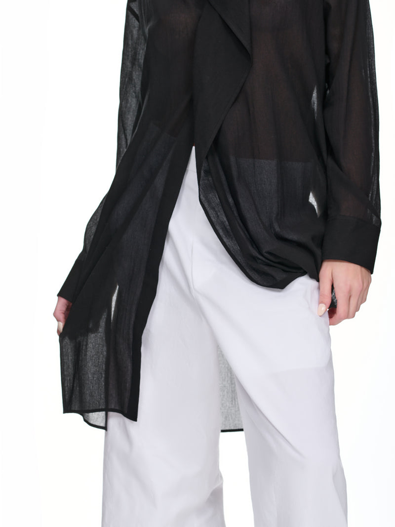Layered Chiffon Blouse (FZ-B09-003-02-BLACK)