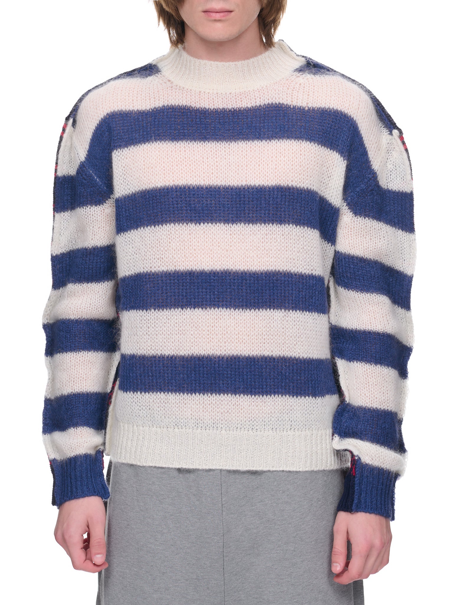 Stripe Mohair Wool Sweater GCMGQ0 UFU BLUE