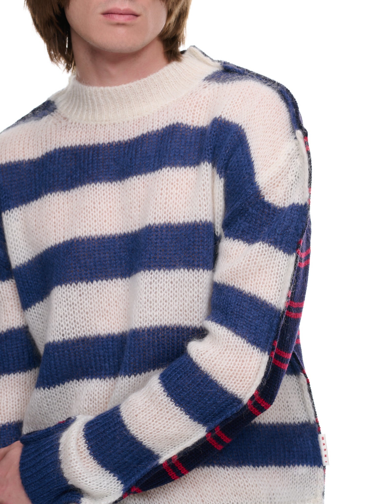 Stripe Mohair Wool Sweater (GCMG0204Q0-UFU187-BLUE)