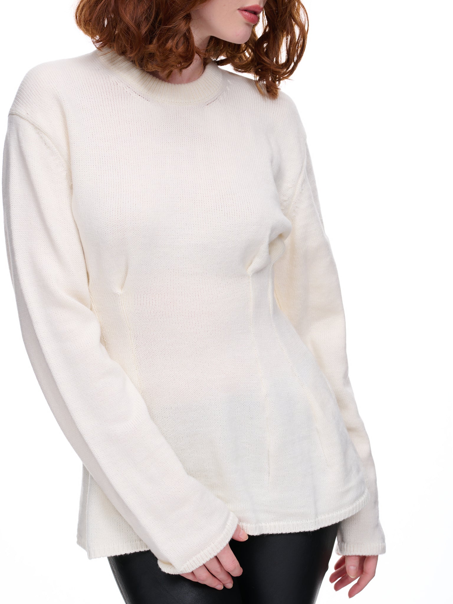 Shaped Knit Sweater (GJ-N501-051-OFFWHITE)