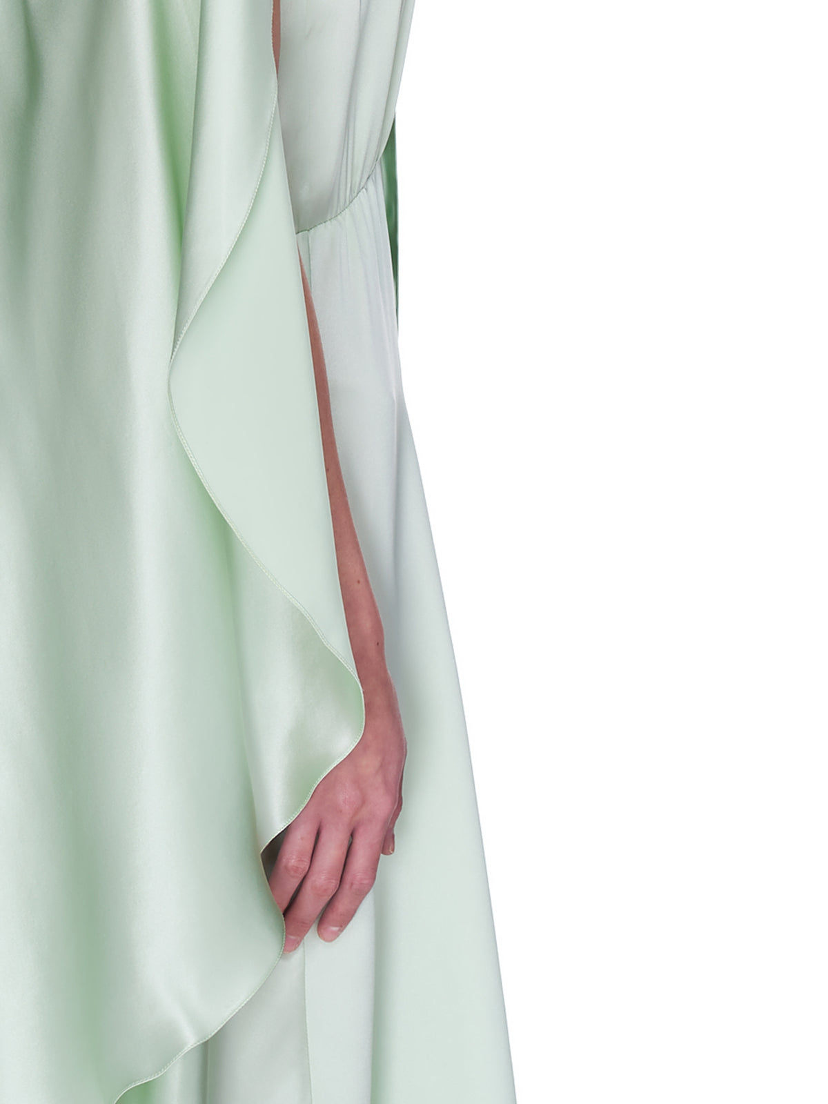 Silk Draped Cape Dress (GK37-PALM-BEACH-GARDENS-MINT)