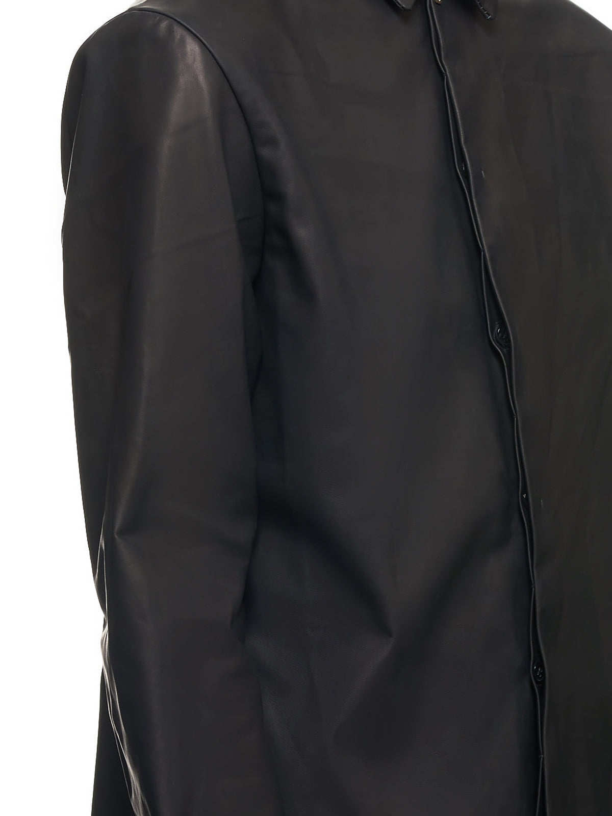 Leather Button Down (H102-AC1-BLACK-BLACK)