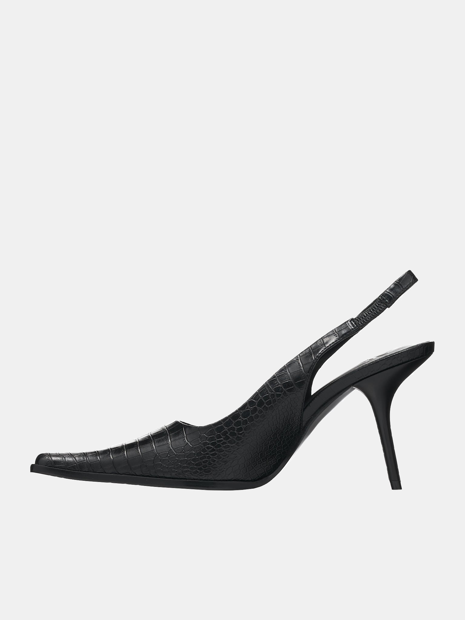 Croc Slingback Heels (HEEL-01-BLACK)