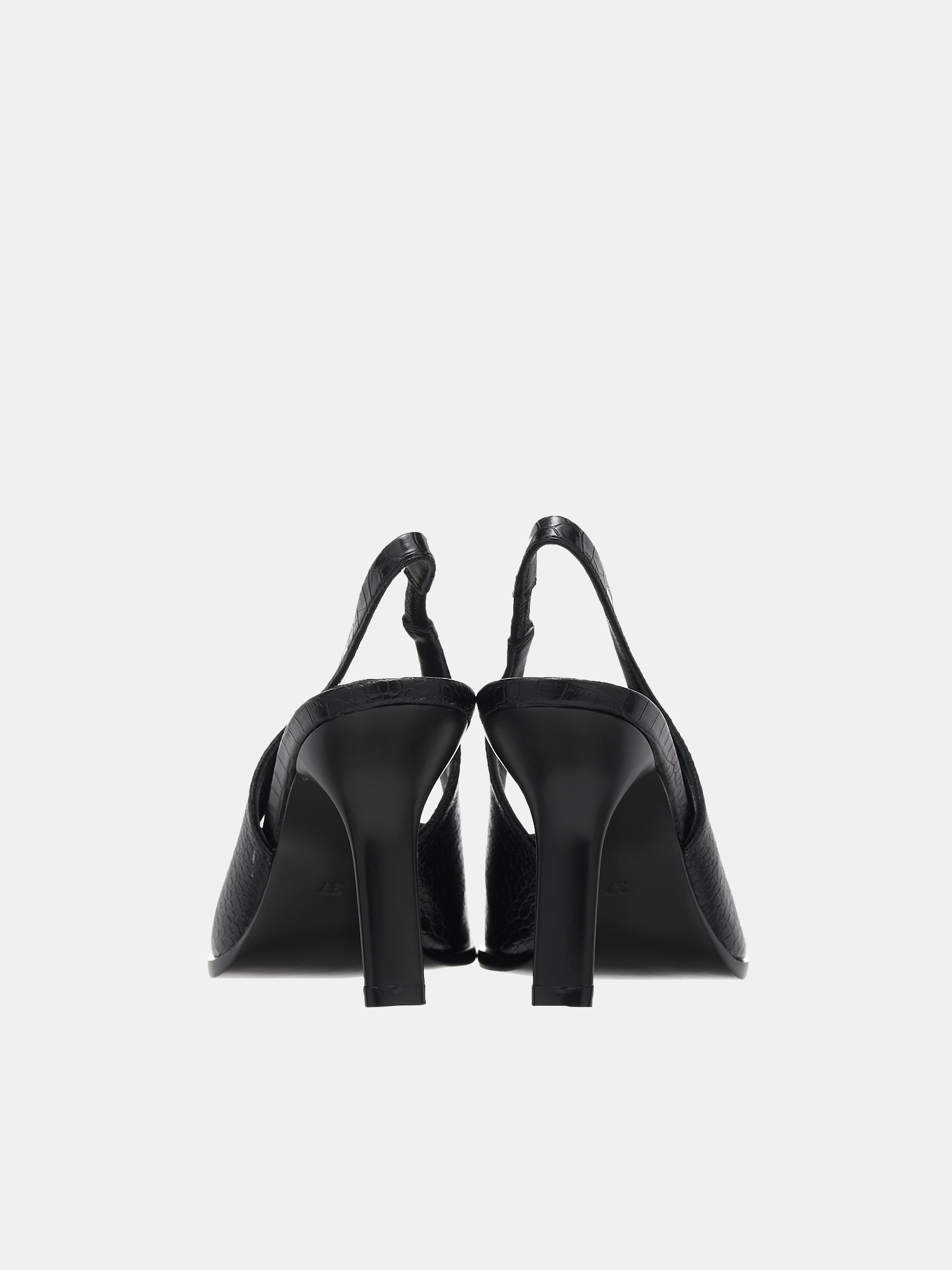 Croc Slingback Heels (HEEL-01-BLACK)