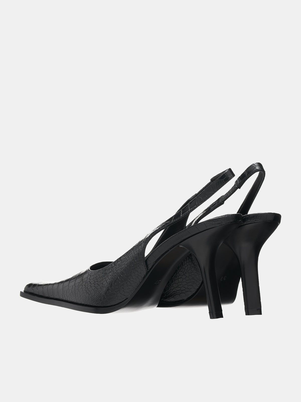 Croc Slingback Heels (HEEL-01-BLACK)