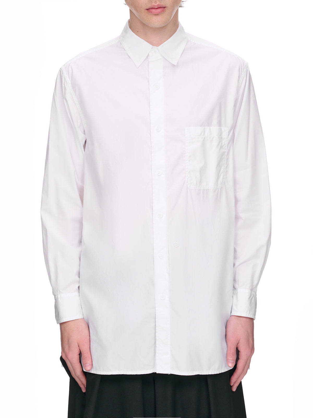 Broadcloth Long Shirt (HZ-B03-001-01-WHITE)