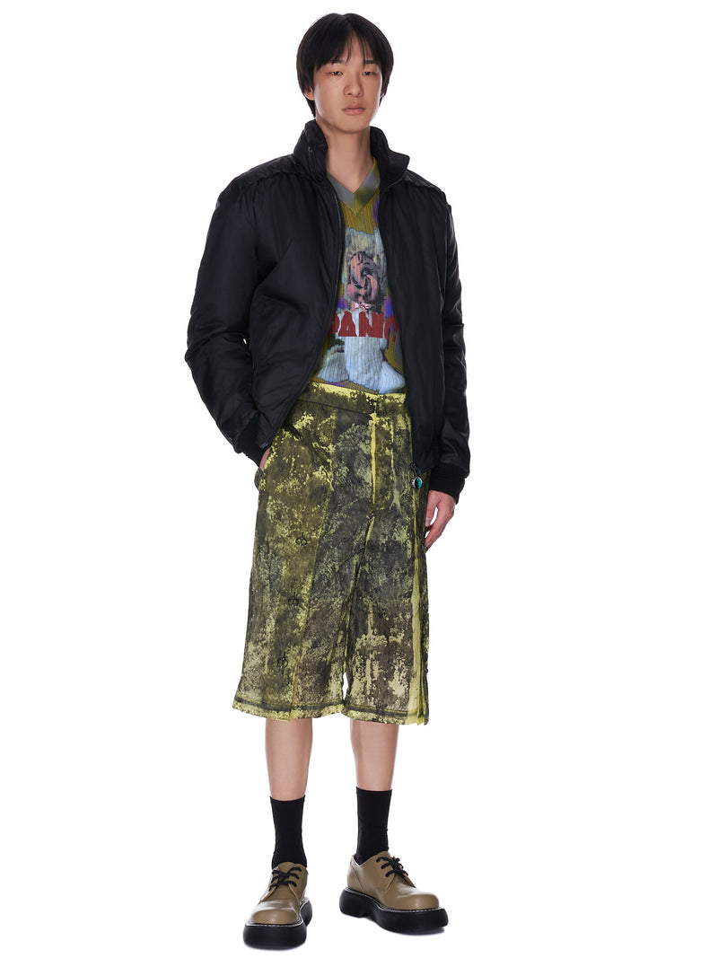 Distressed Invasion Shorts (INVASION-BLACK-YELLOW)