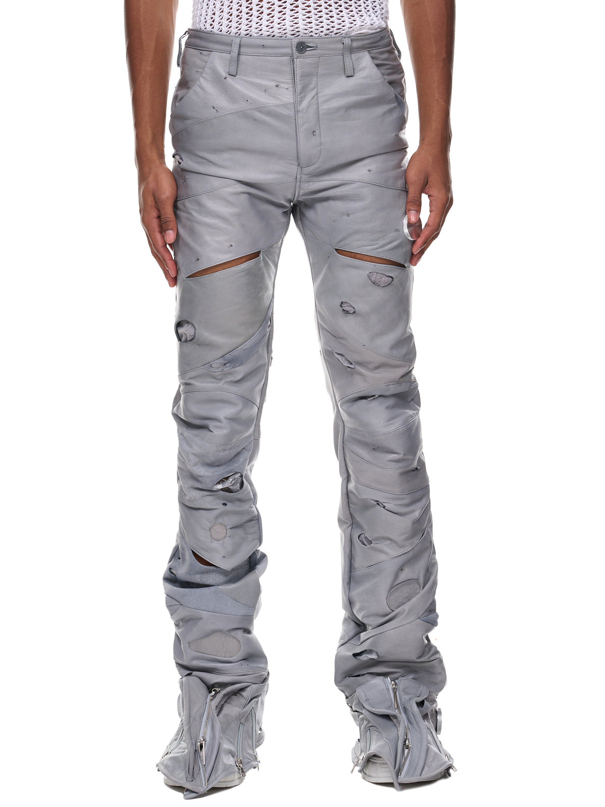 Beaver Leather Shoe Covered Pants (ITHD-B-31-GR-GRAY)