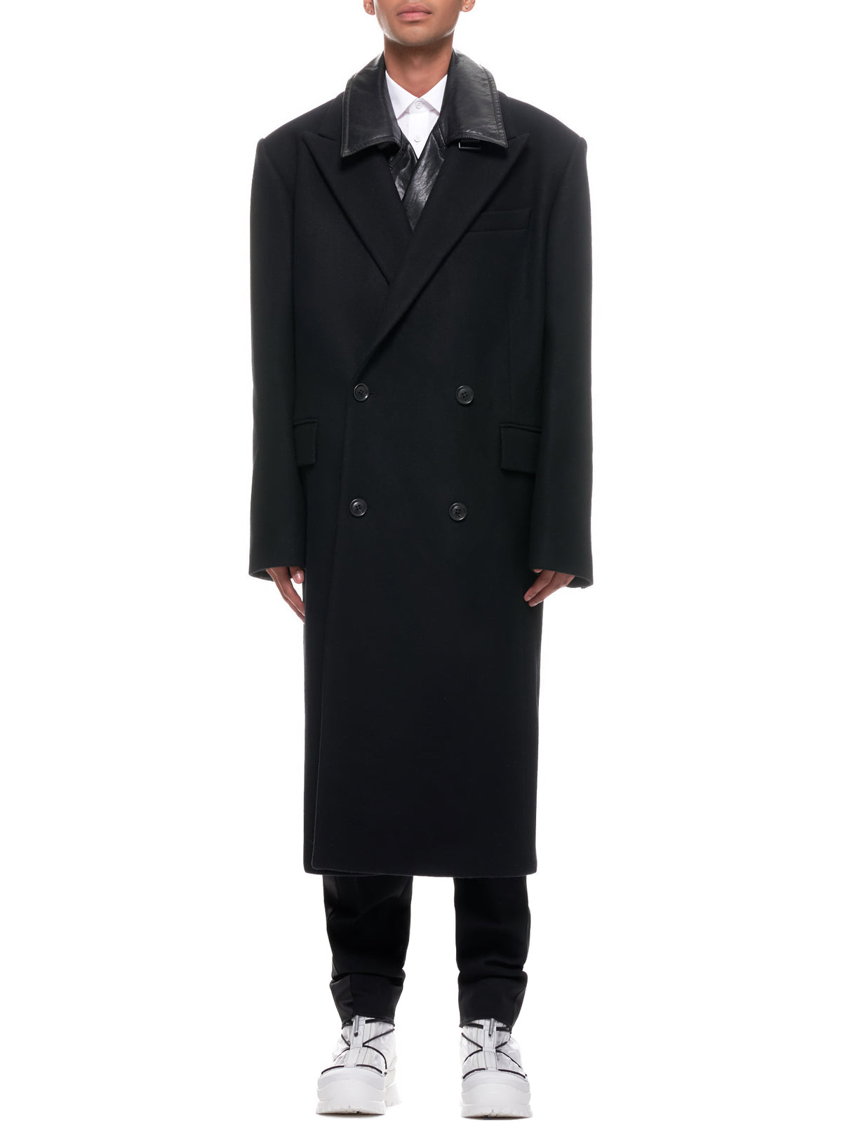 Layered Wool Trench Coat (JC0X30H315-BLACK)