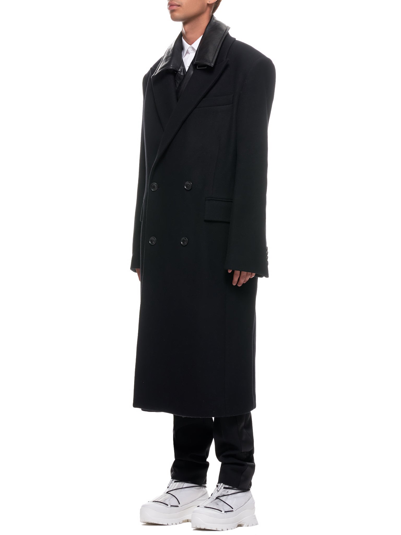 Layered Wool Trench Coat (JC0X30H315-BLACK)