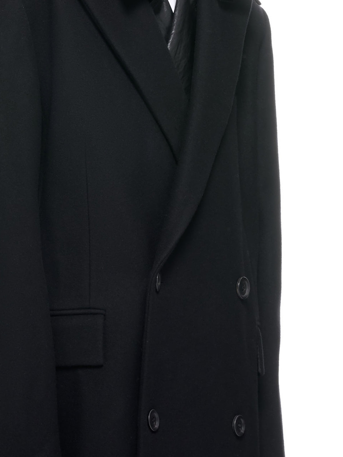 Layered Wool Trench Coat (JC0X30H315-BLACK)