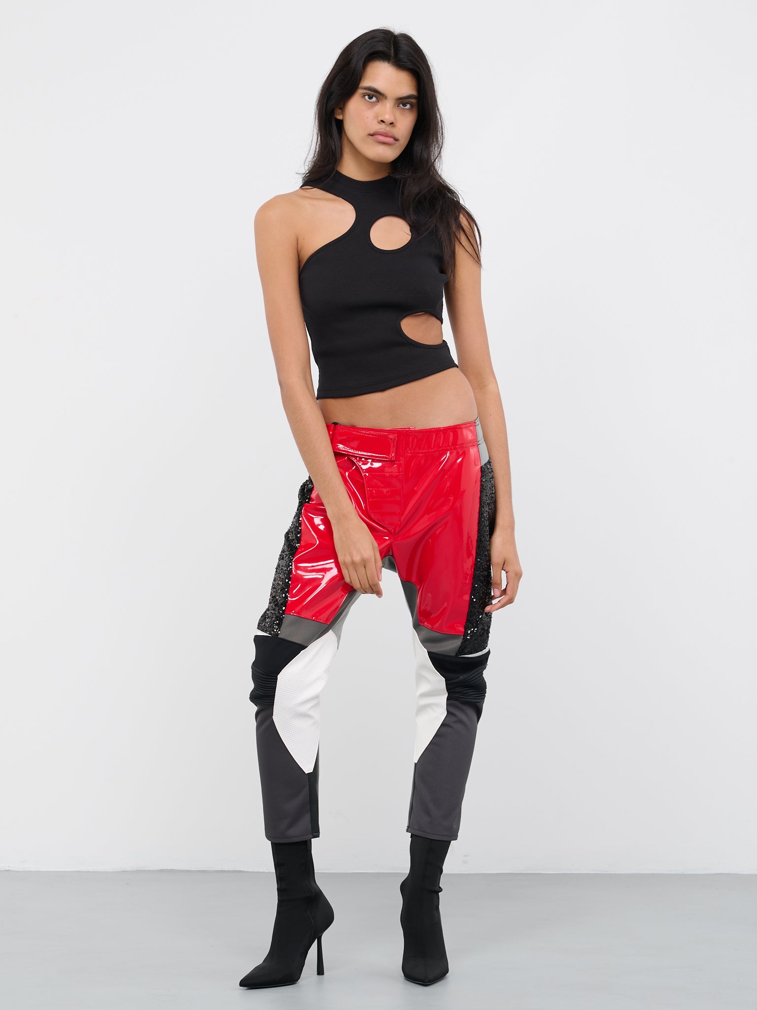 Biker Pants (JK-P008-051-RED-BLACK)