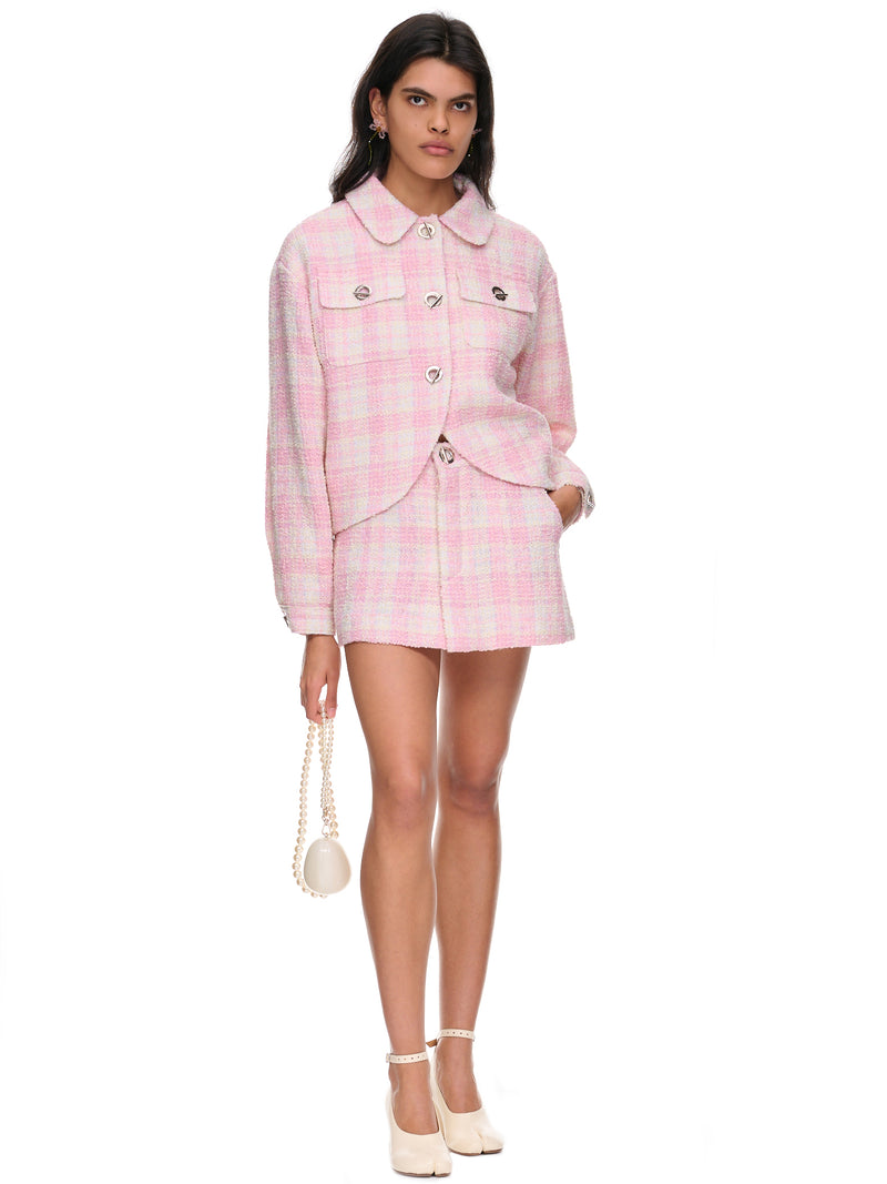 Tweed Mini Wrap Skirt (SK04-PINK)