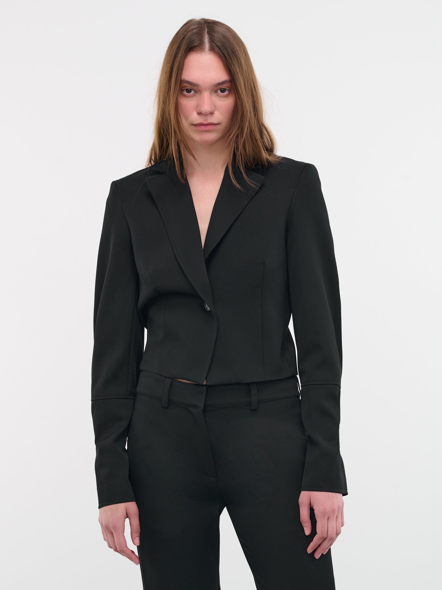 Ring Cropped Blazer (JK0246-PG0011-999-BLACK)
