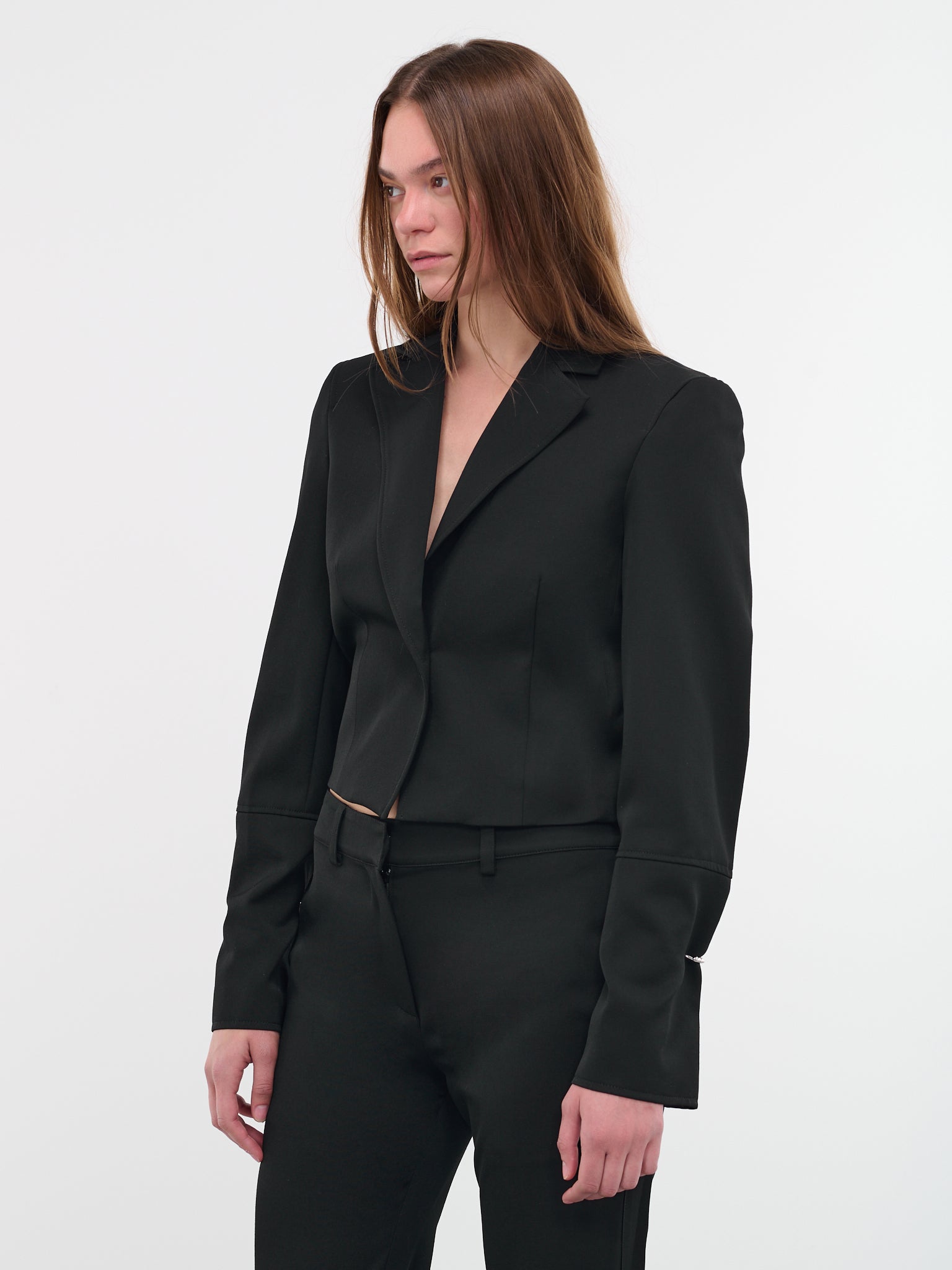 Ring Cropped Blazer (JK0246-PG0011-999-BLACK)