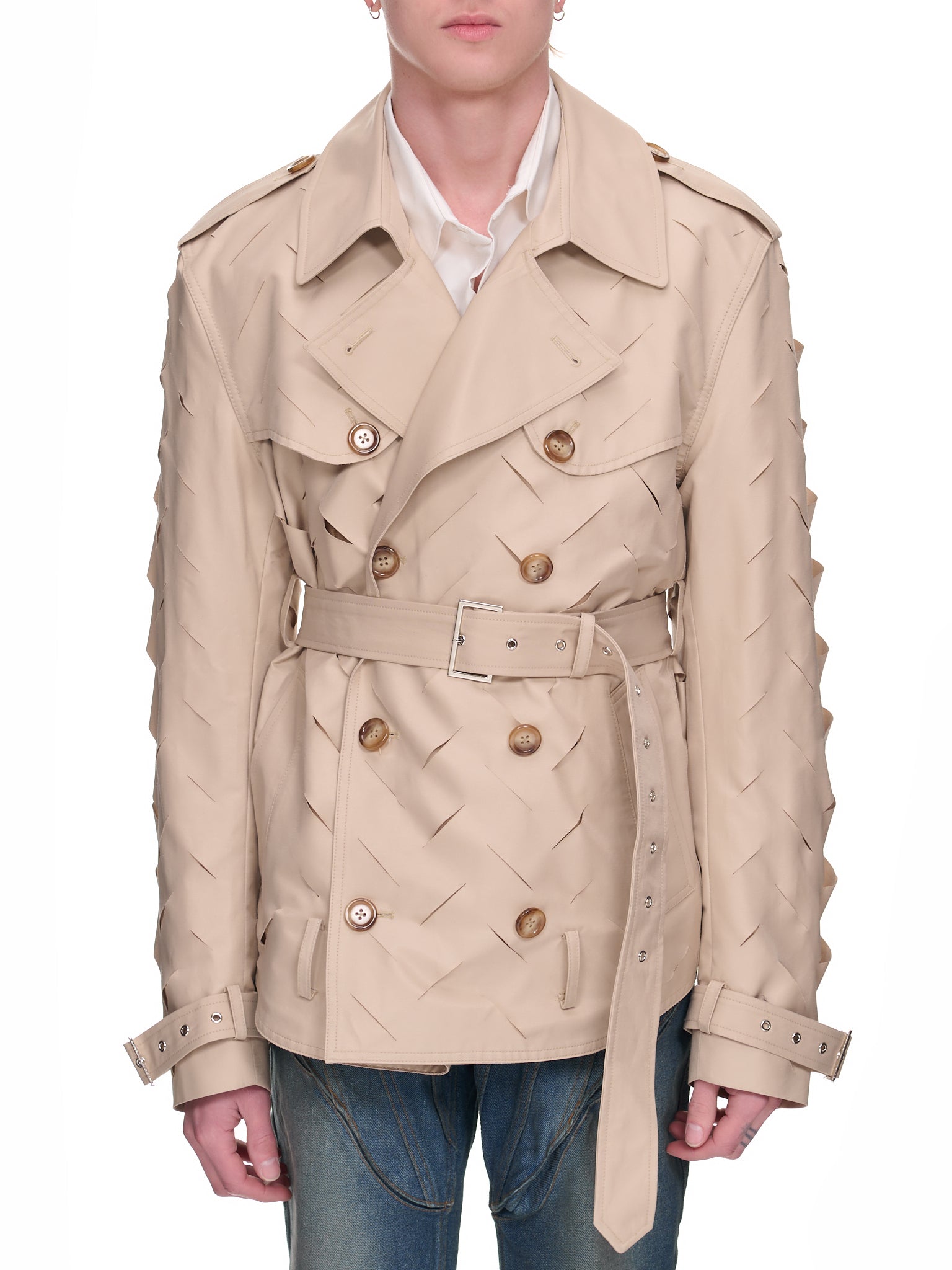 Double Breasted Slashed Jacket (JTK-J07-BEIGE)