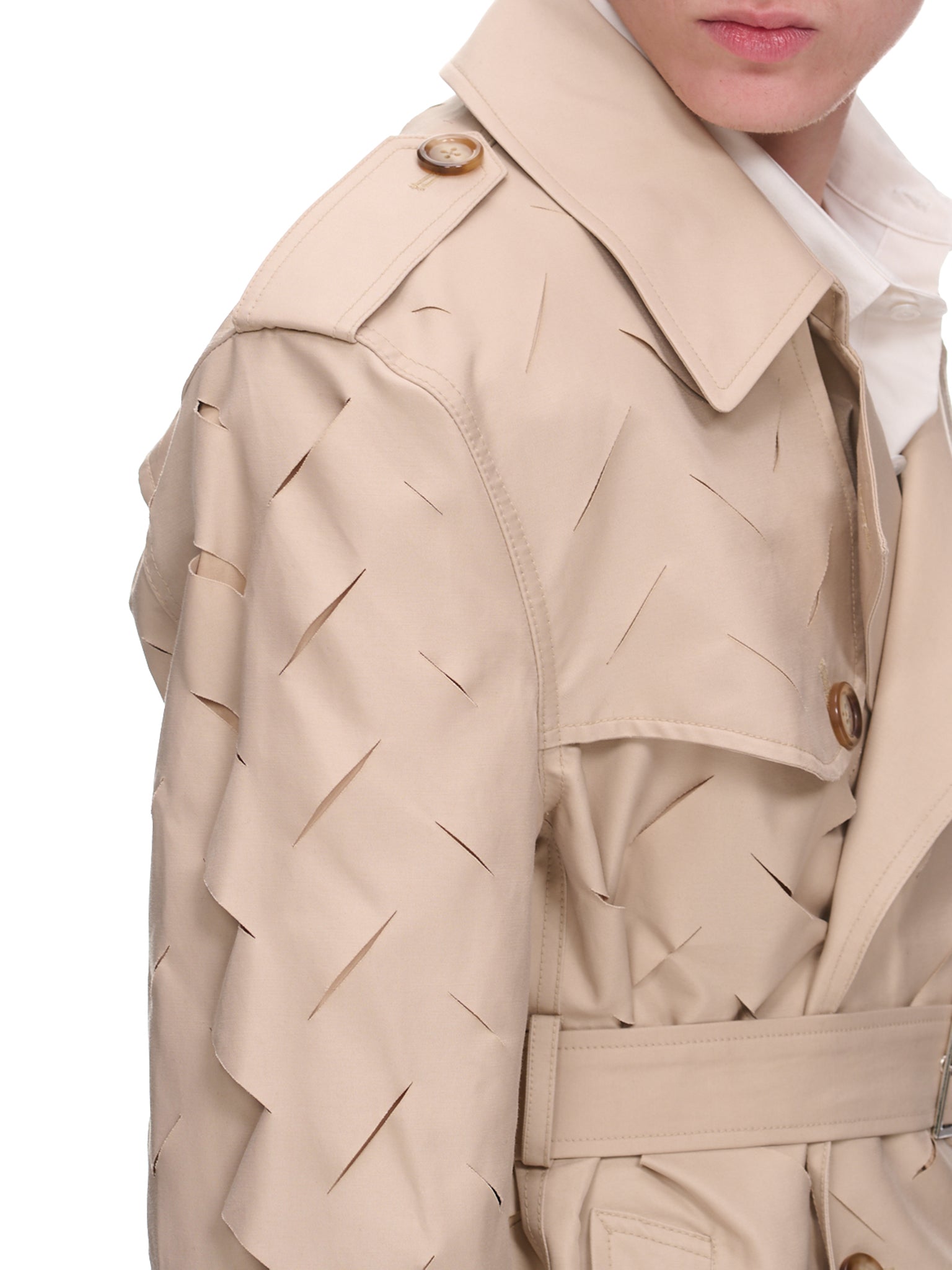 Double Breasted Slashed Jacket (JTK-J07-BEIGE)