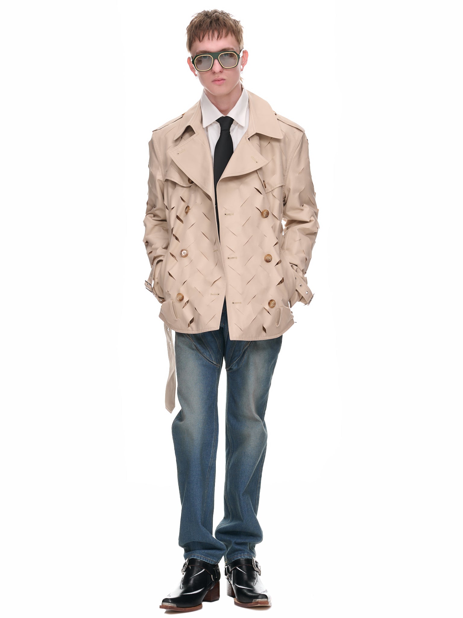 Double Breasted Slashed Jacket (JTK-J07-BEIGE)