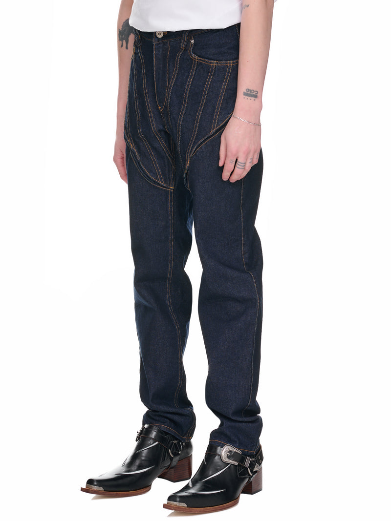 Seam Denim Pants (JTK-T01-INDIGO-BLUE)