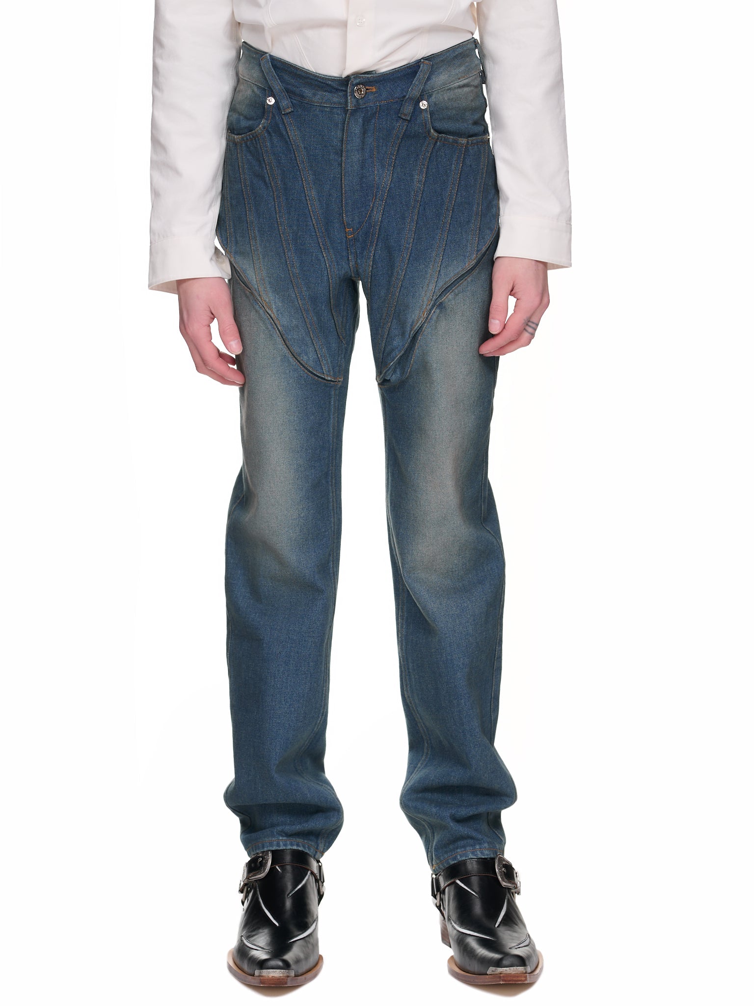 Seam Denim Pants (JTK-T02-WASHED-BLUE)