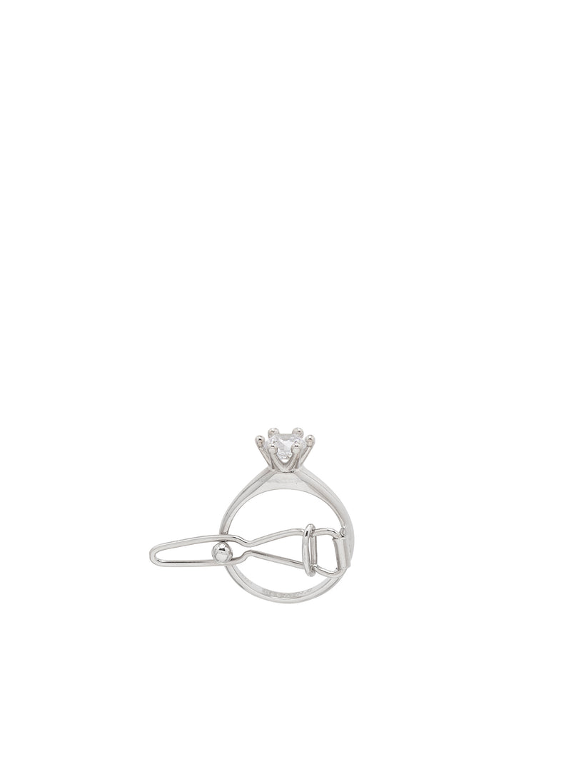 Ring Hair Pin (JW32-SILVER-WHITE)