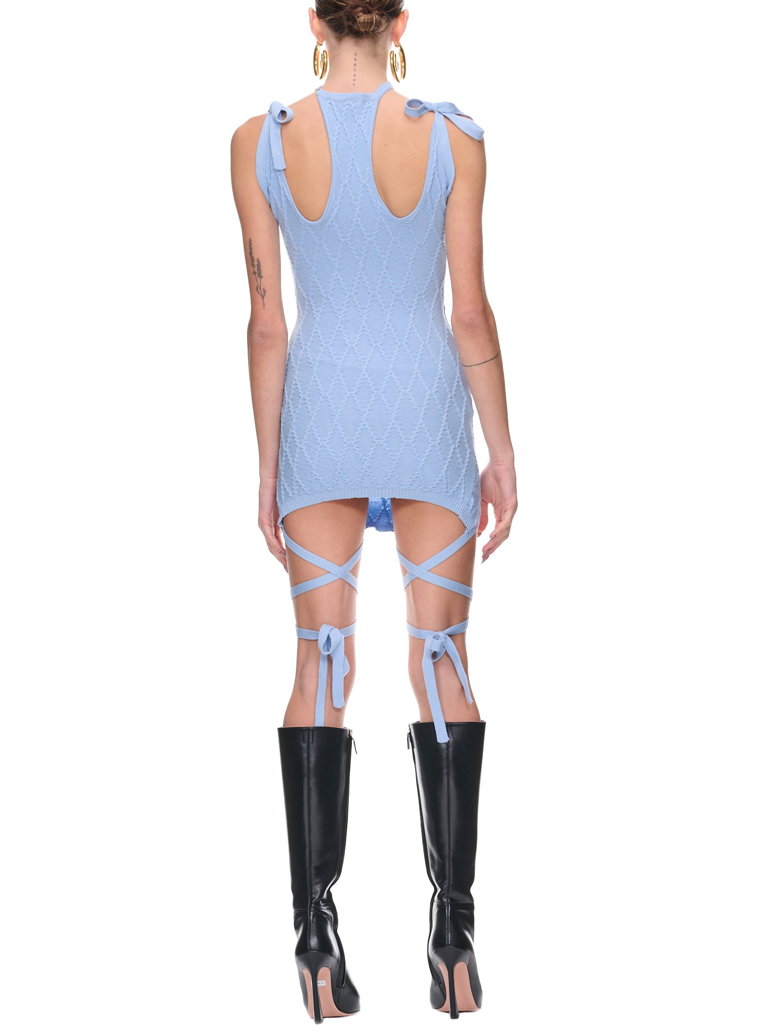 Cable-Knit Mini Dress (K006-BABY-BLUE)