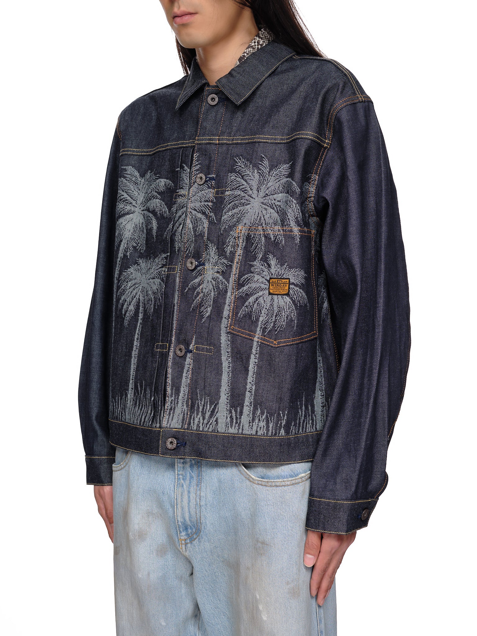 Kapital Palm Tree Jacquard Denim Jacket | H. Lorenzo - side 