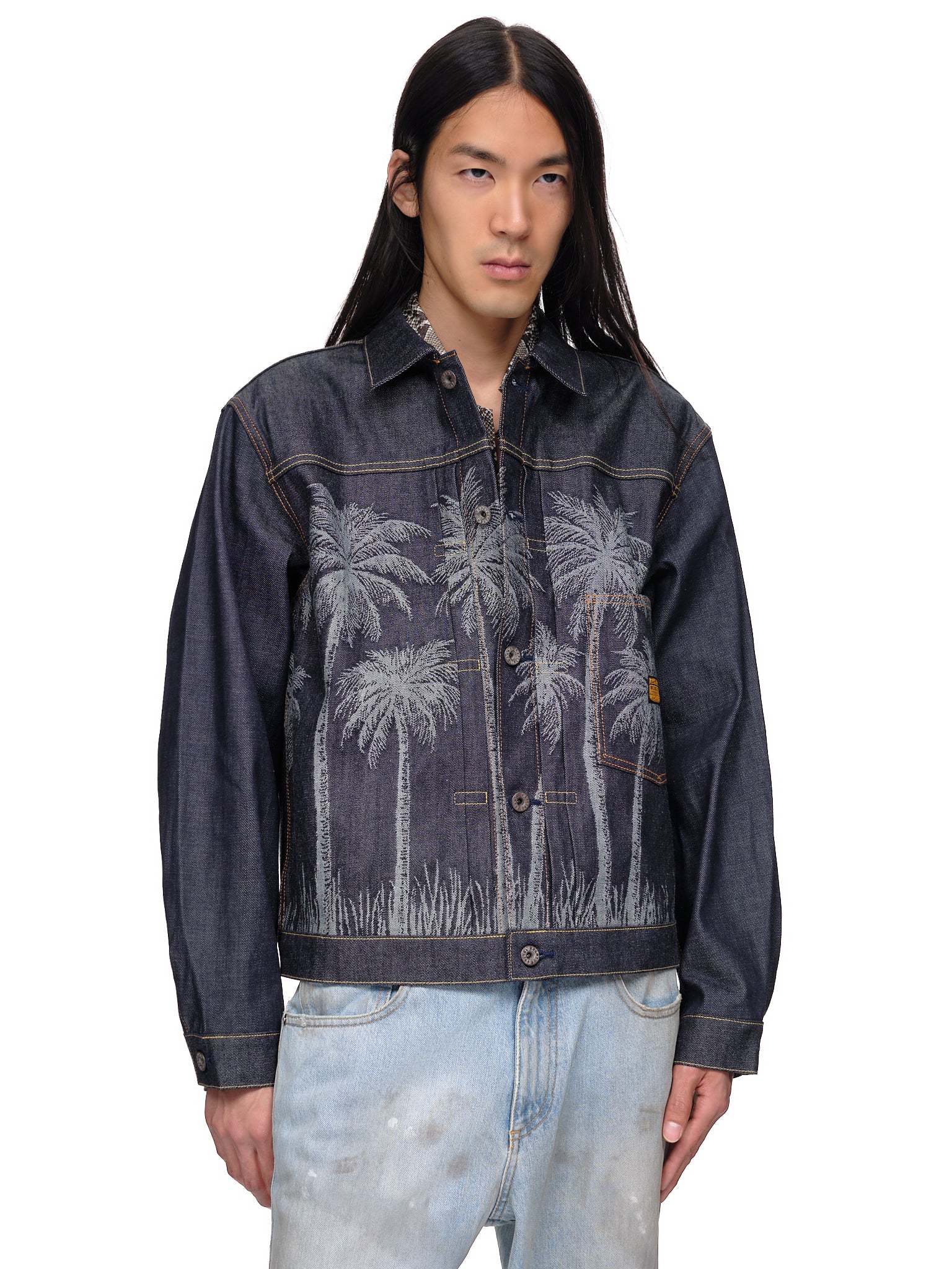 Kapital Palm Tree Jacquard Denim Jacket | H. Lorenzo - side 2