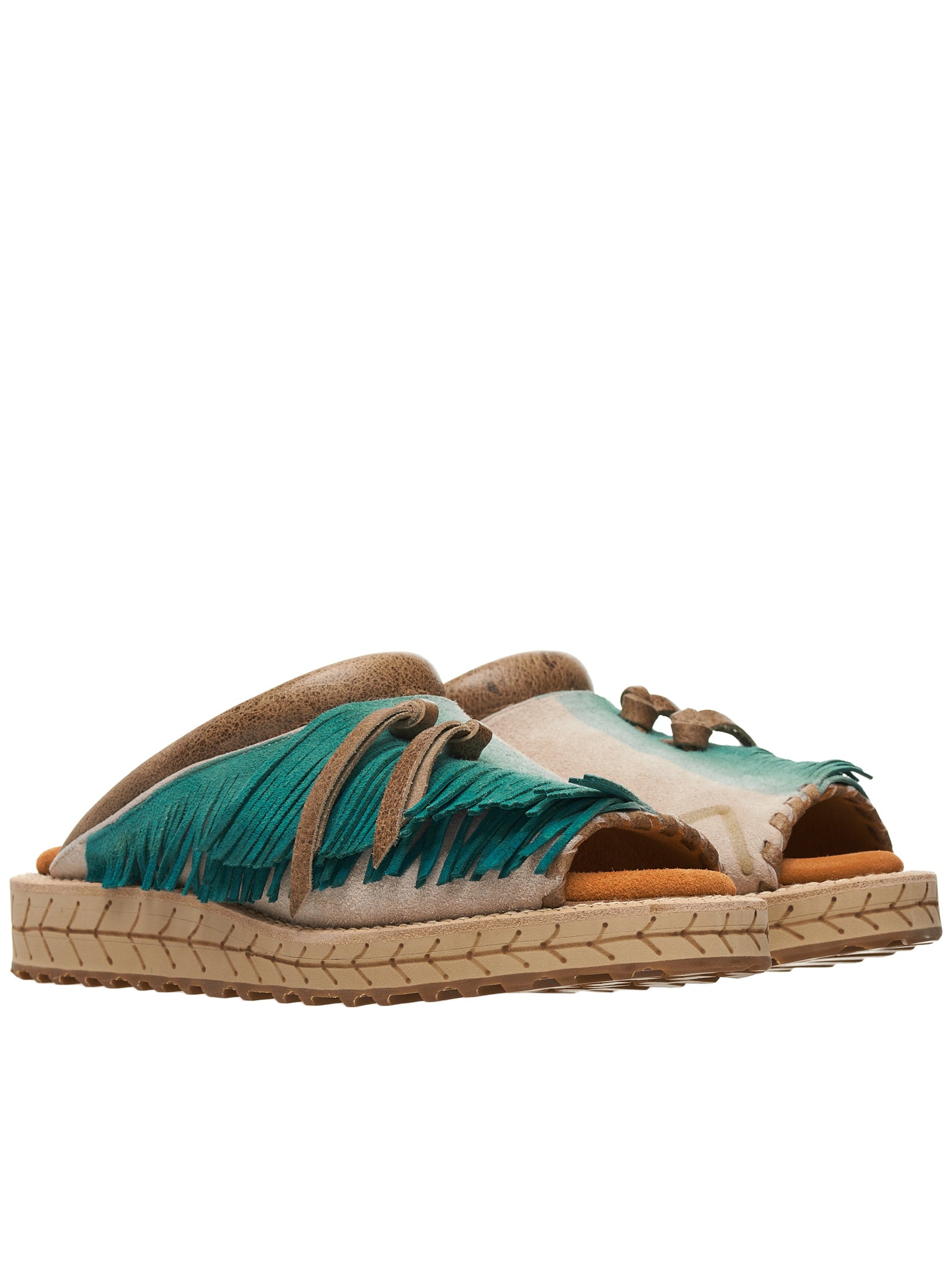 Kapital Fringed Leather Slides | H. Lorenzo - detail 