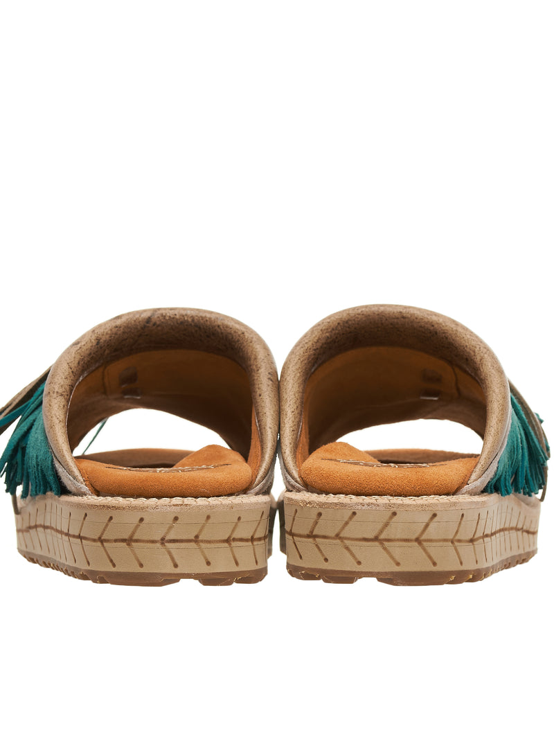 Kapital Fringed Leather Slides | H. Lorenzo - back