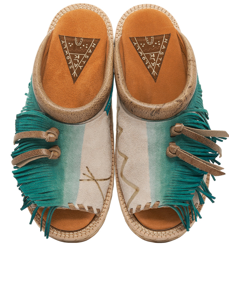 Kapital Fringed Leather Slides | H. Lorenzo - top