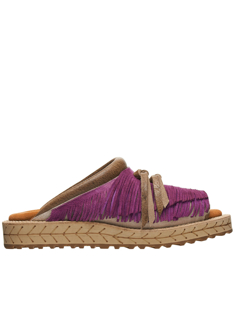 Kapital Fringed Leather Slides | H. Lorenzo - front