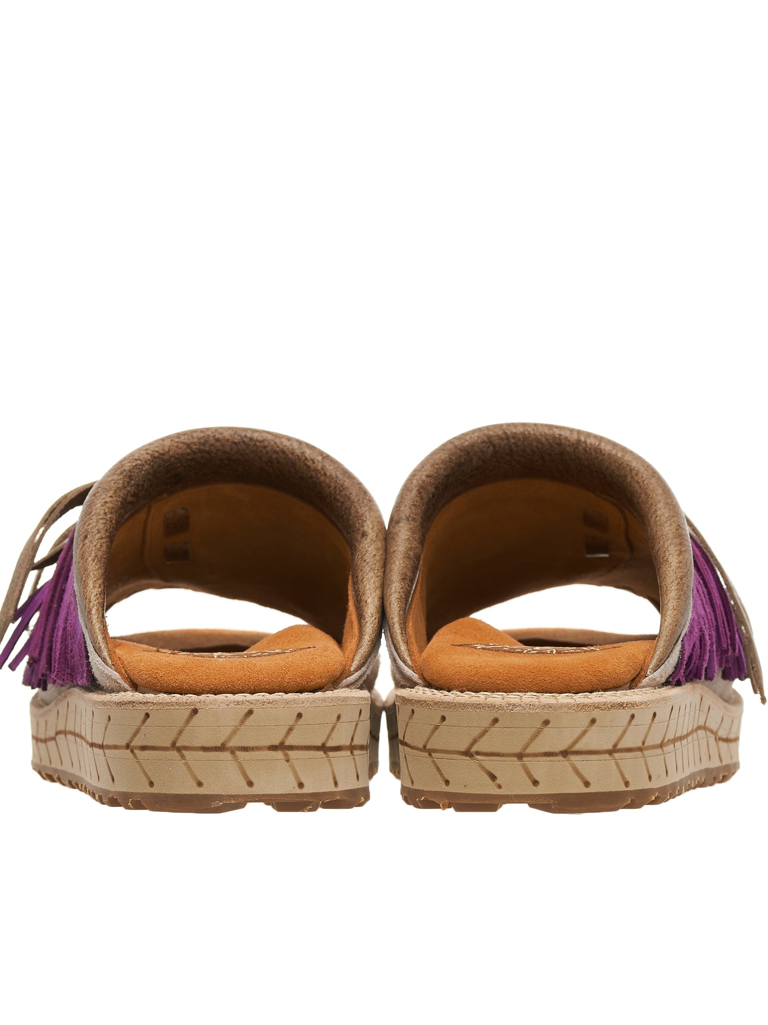 Kapital Fringed Leather Slides | H. Lorenzo - back