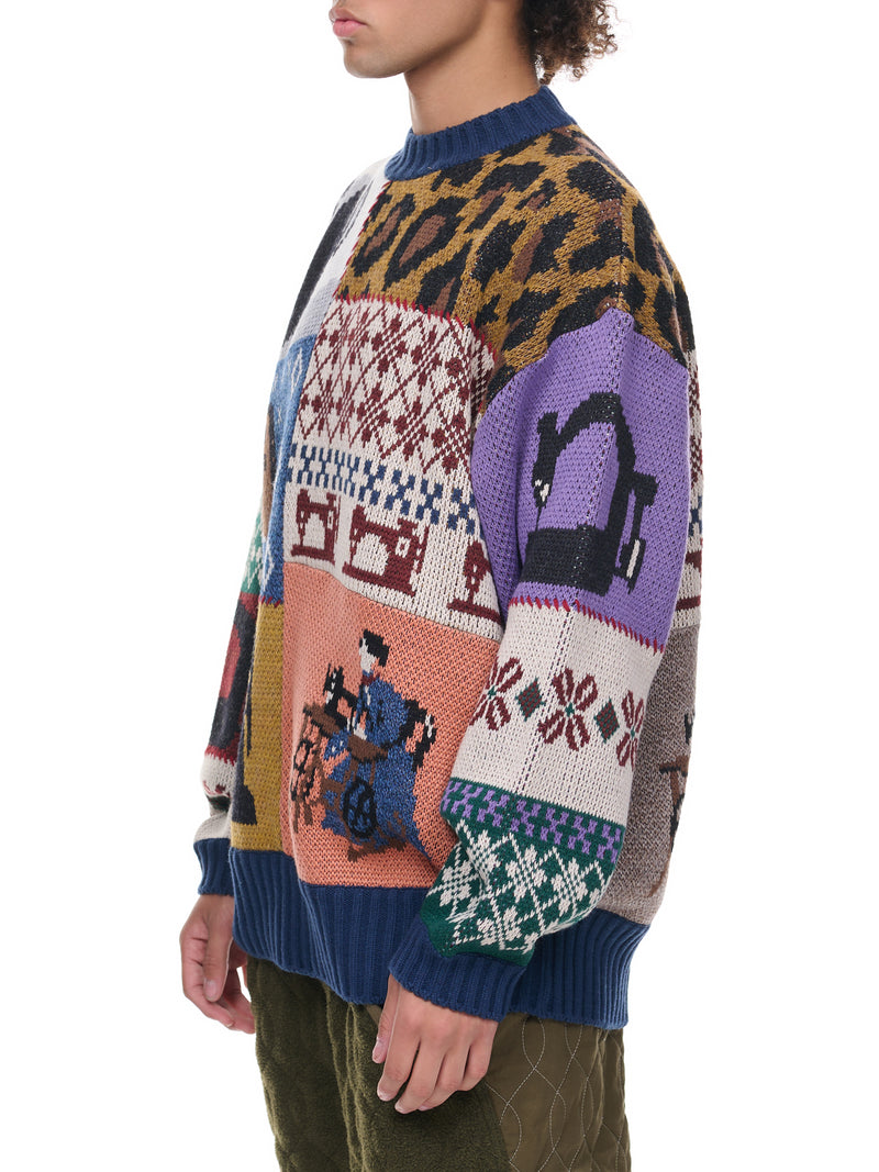 Patchwork Sweater (K2211KN141-NV-NAVY)
