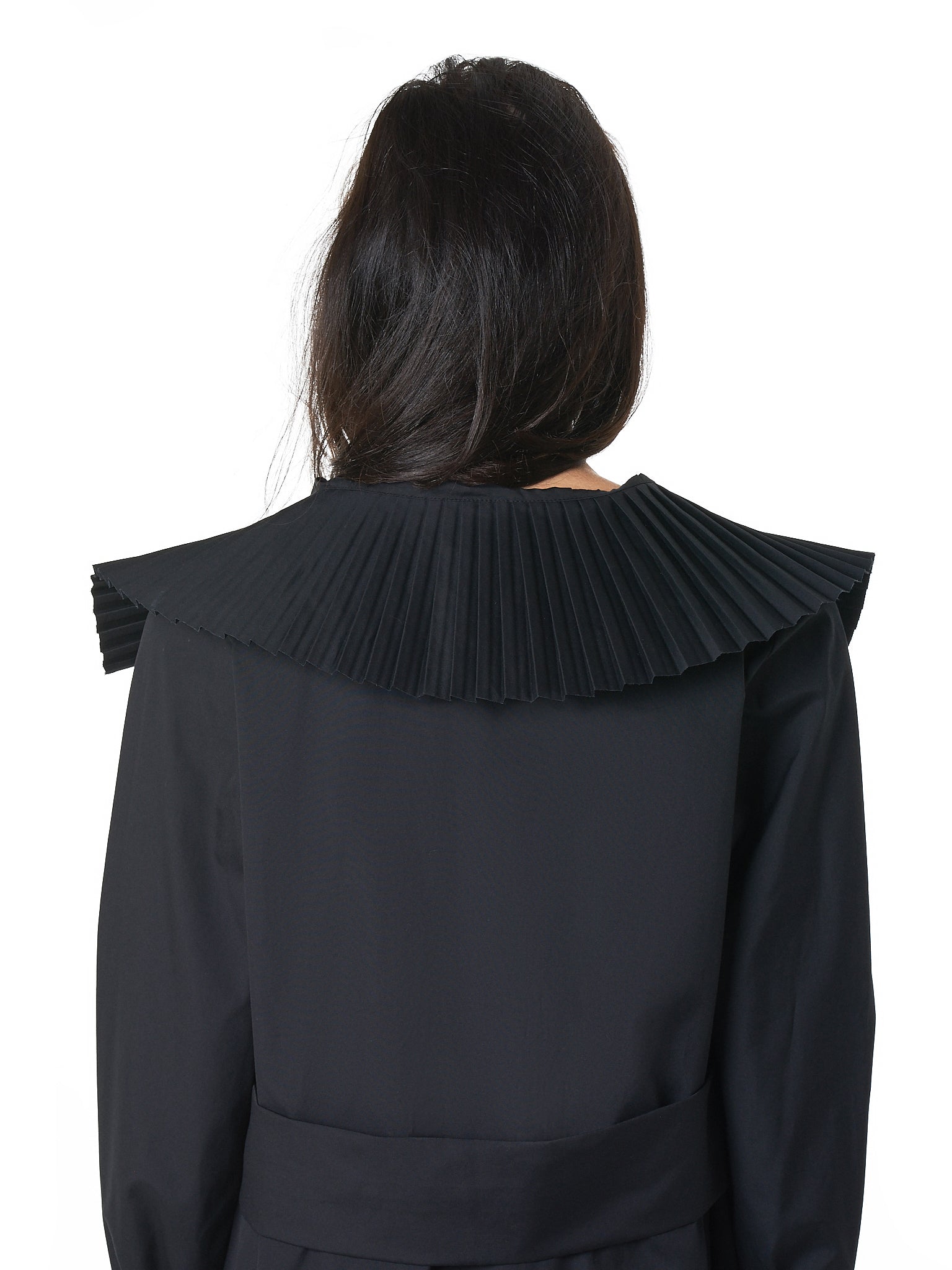 Ruffle-Neck Shirt Dress (KARL-BLACK)