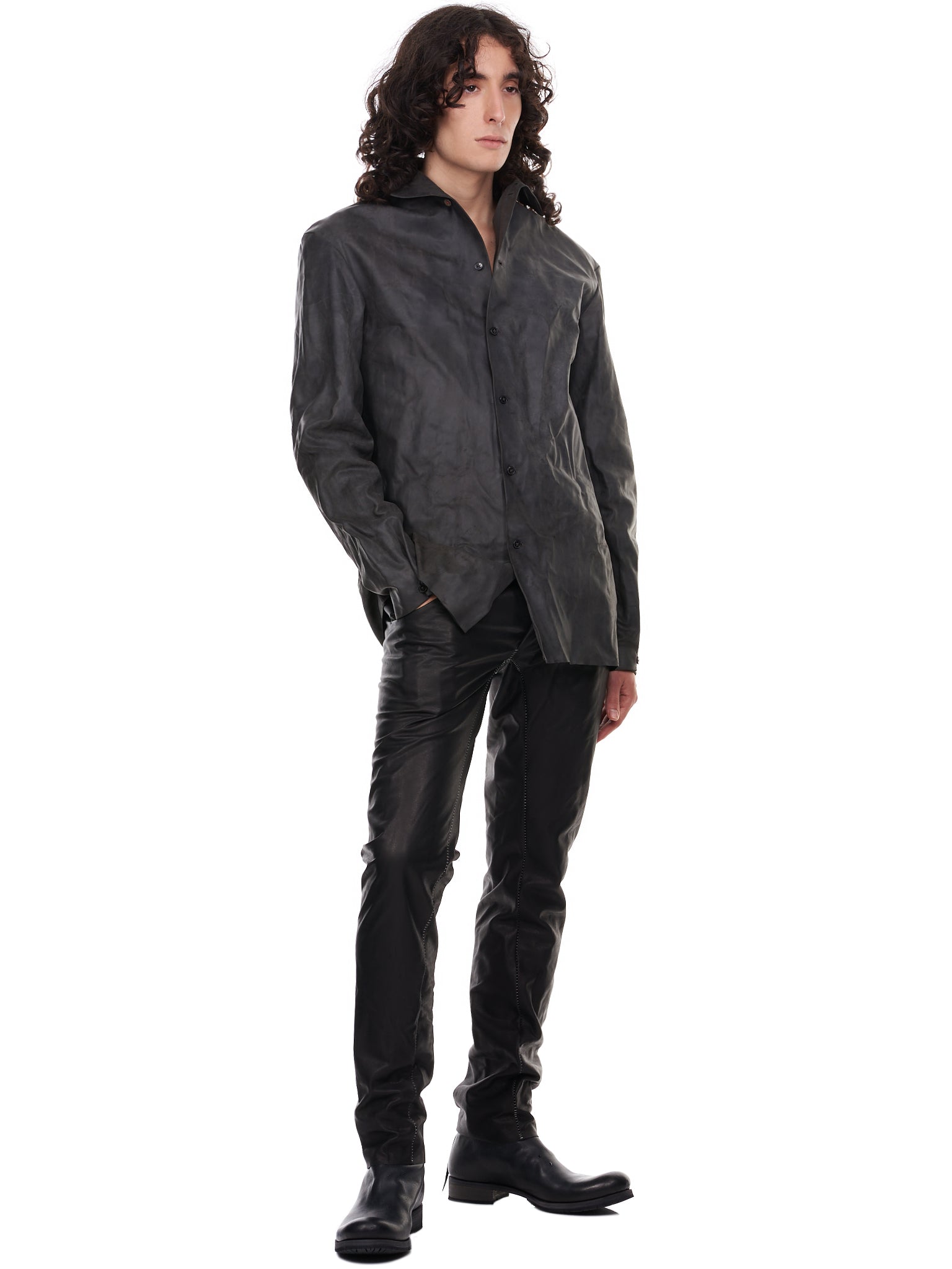 Ma+ Horse Leather Shirt | H. Lorenzo - styled 