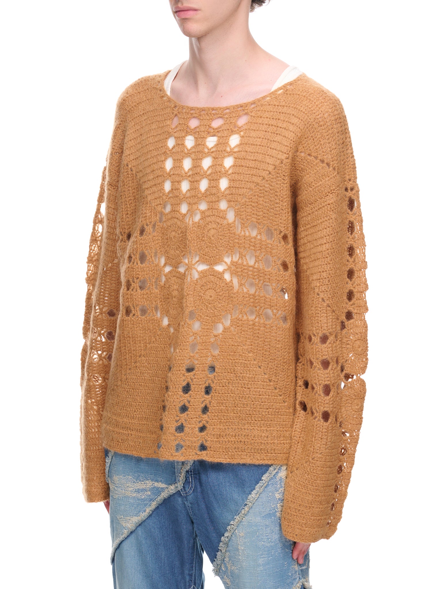 Crochet Sweater (KN043-MUSTARD)