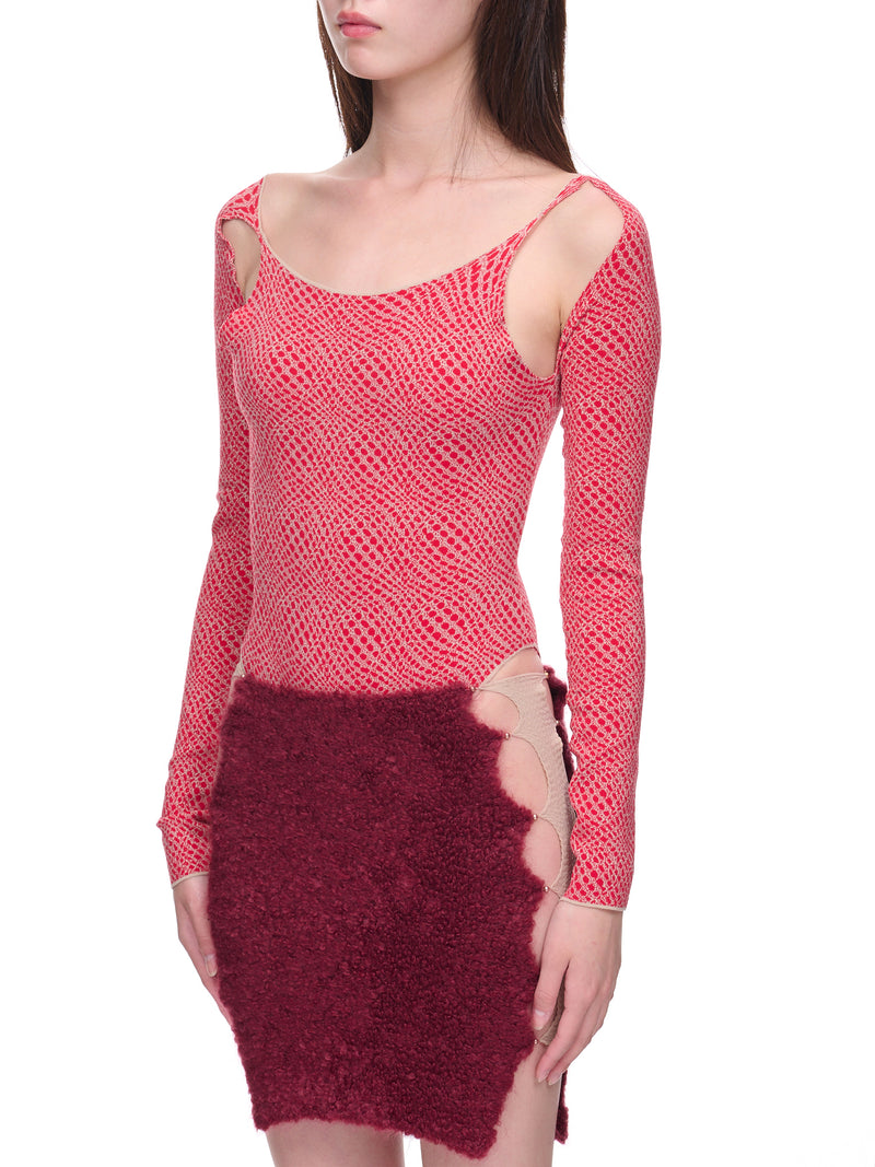 Jacquard Knit Bodysuit (KN10R-RUBY-FICELLE)