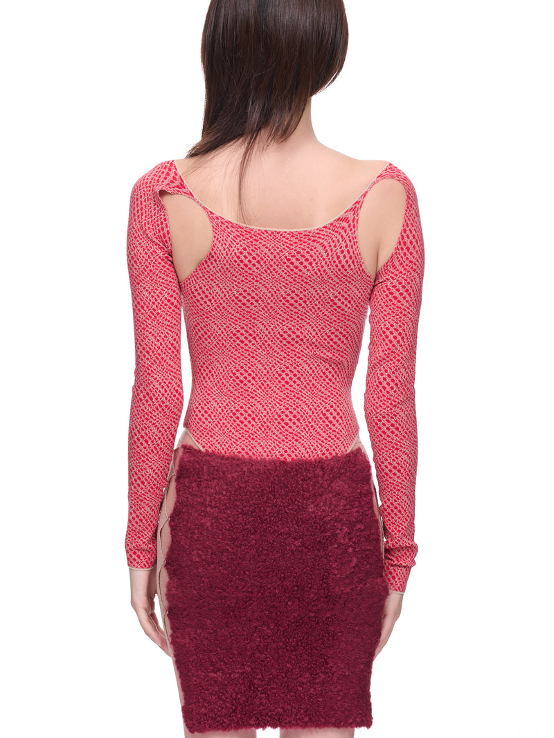 Jacquard Knit Bodysuit (KN10R-RUBY-FICELLE)