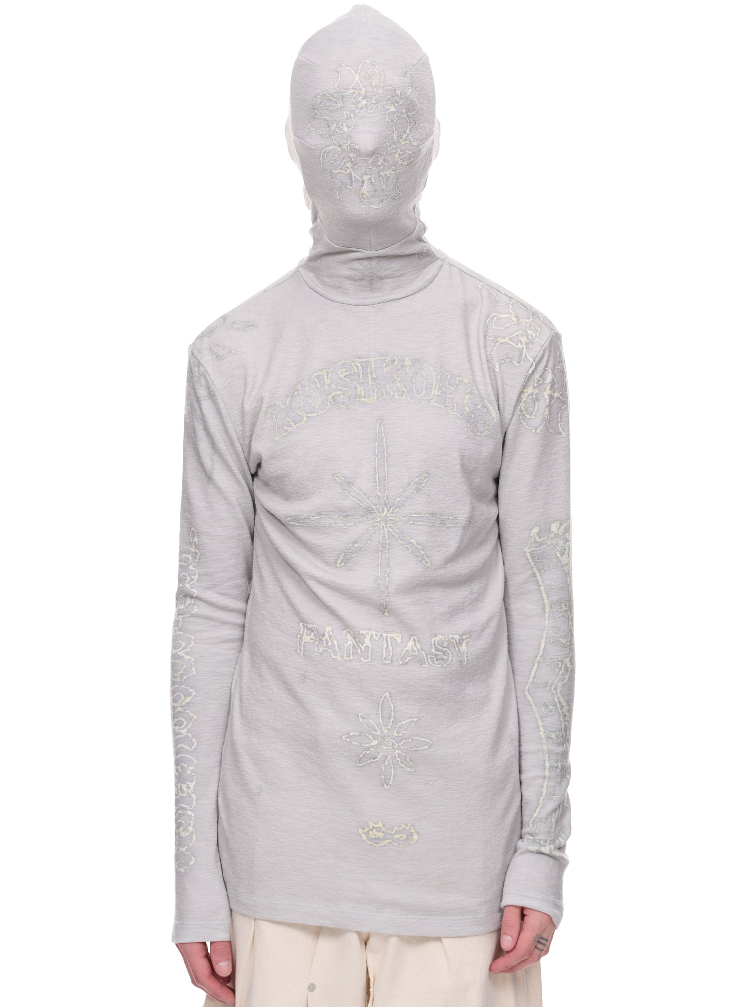 Printed Mask Shirt (KUF2EX-0010-LIGHT-GREY)