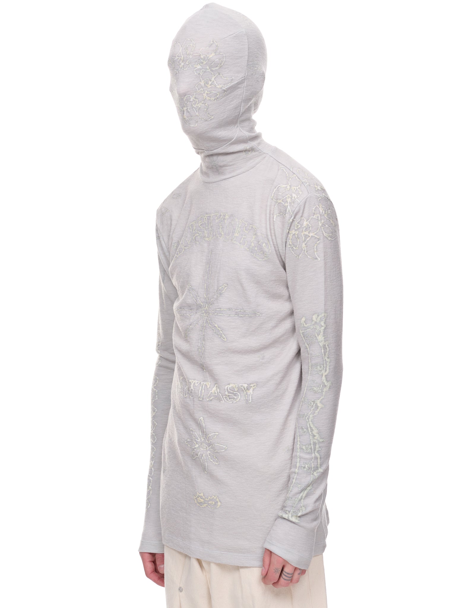 Printed Mask Shirt (KUF2EX-0010-LIGHT-GREY)