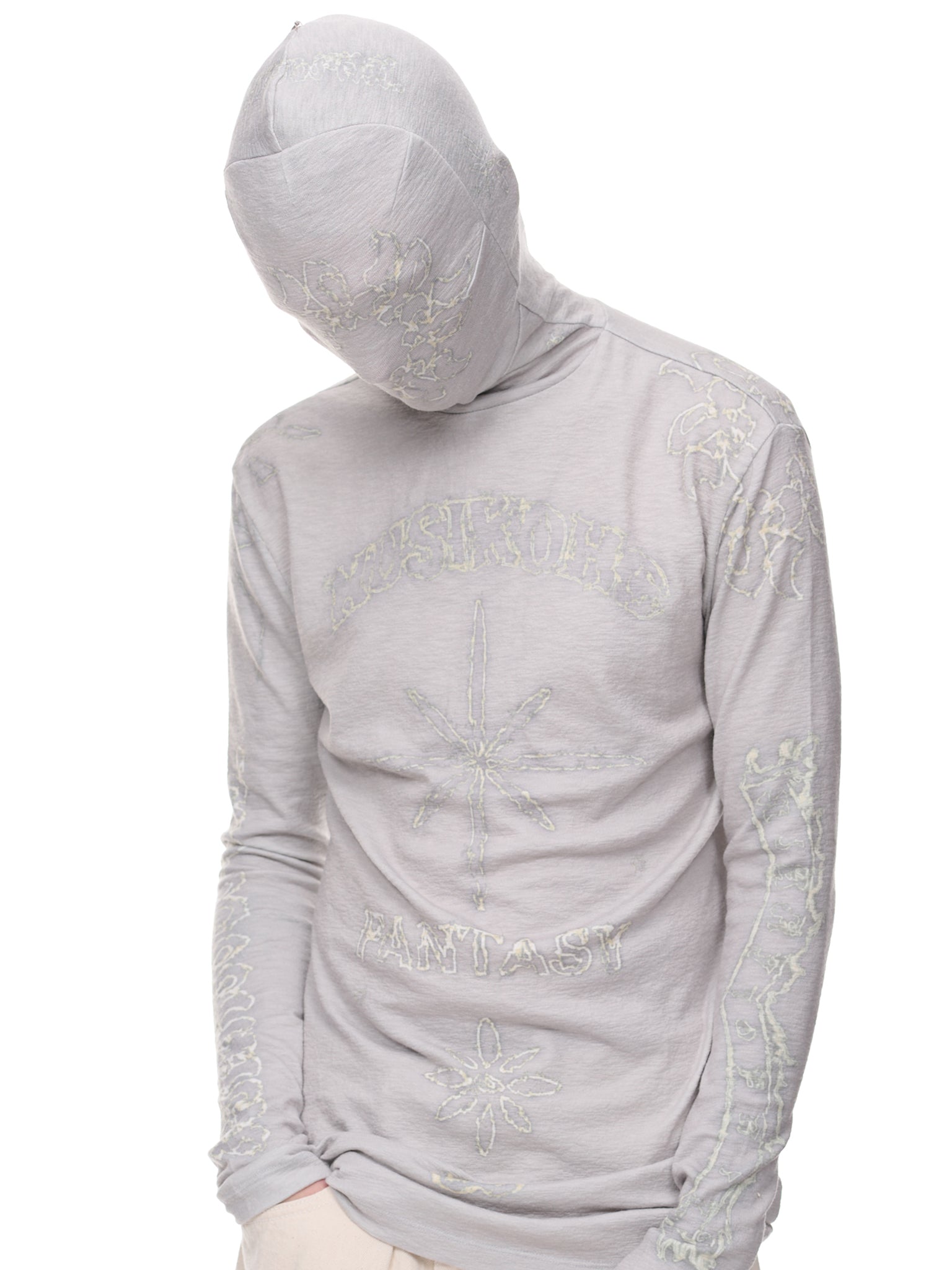 Printed Mask Shirt (KUF2EX-0010-LIGHT-GREY)